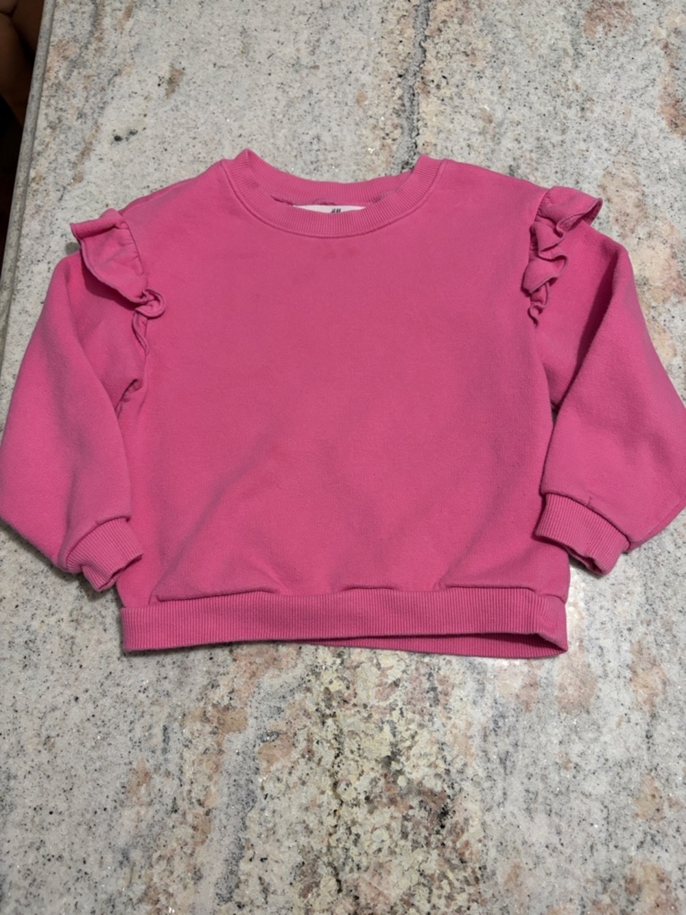 10/$30 H&M Girls Hot Pink Ruffle Shoulder Sweatshirt